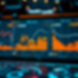 A futuristic financial trading interface with AI analytics